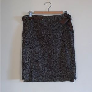 Brocade tie up skirt